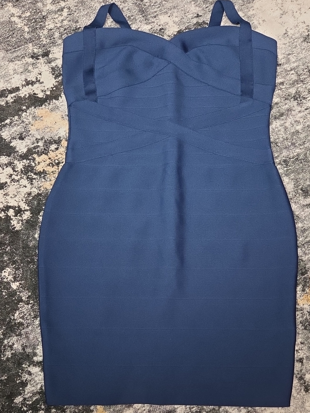 Navy Blue Bandage Bodycon Mini Dress XL New Without Tags